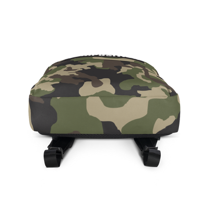 "What UP Black BG, White Font" Camo Backpack