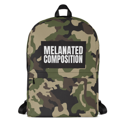 "What UP Black BG, White Font" Camo Backpack