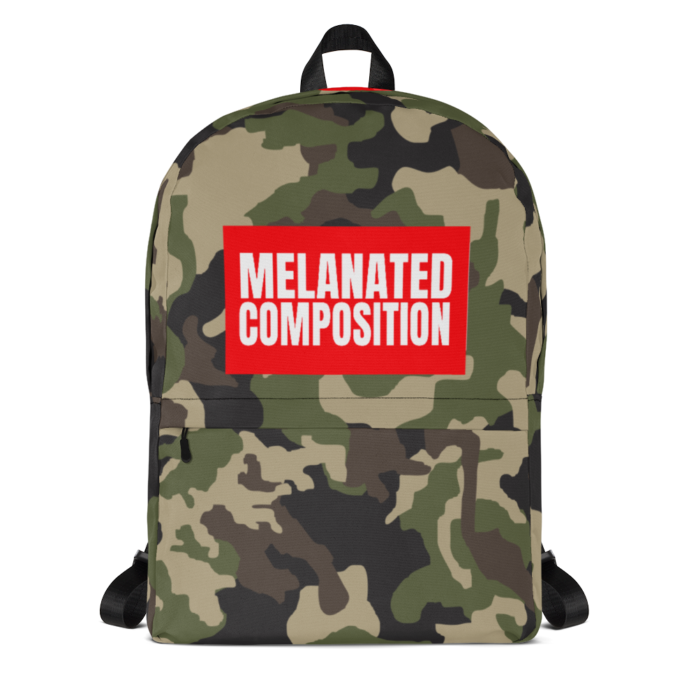 "Redz N' Nim BG, White Font" - Camo Backpack