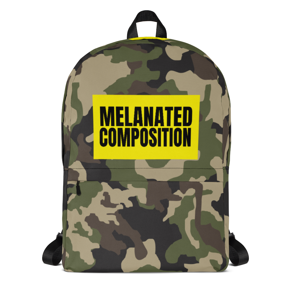 "Yella Yesser BG, Black Font" - Camo Backpack