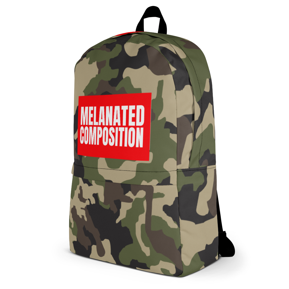 "Redz N' Nim BG, White Font" - Camo Backpack