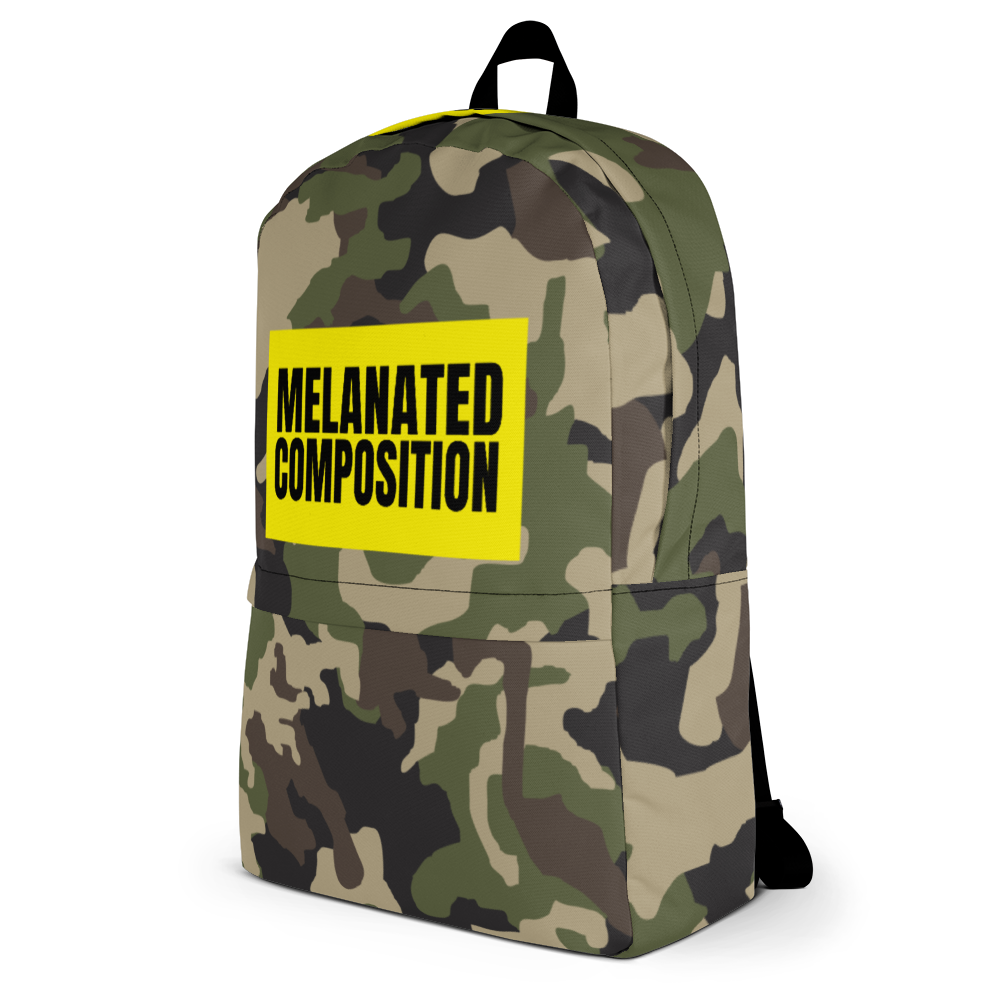 "Yella Yesser BG, Black Font" - Camo Backpack