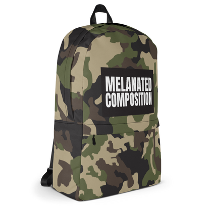 "What UP Black BG, White Font" Camo Backpack