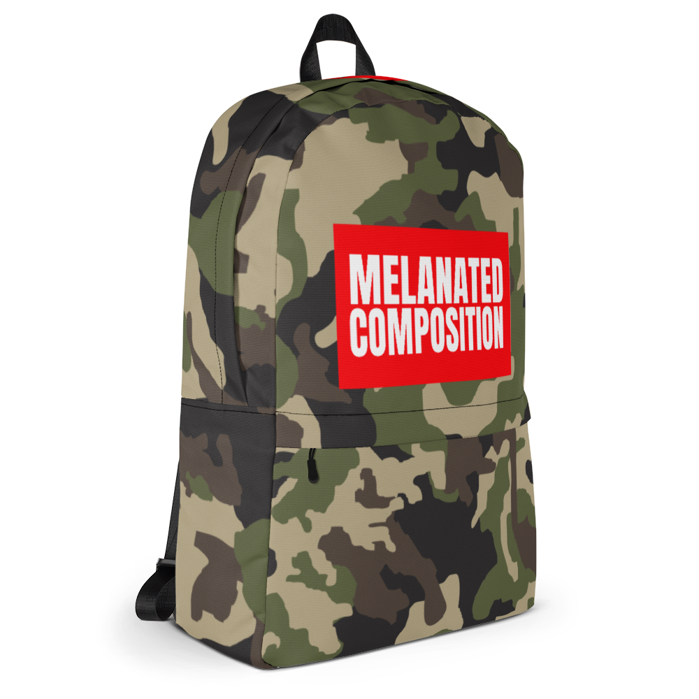 "Redz N' Nim BG, White Font" - Camo Backpack