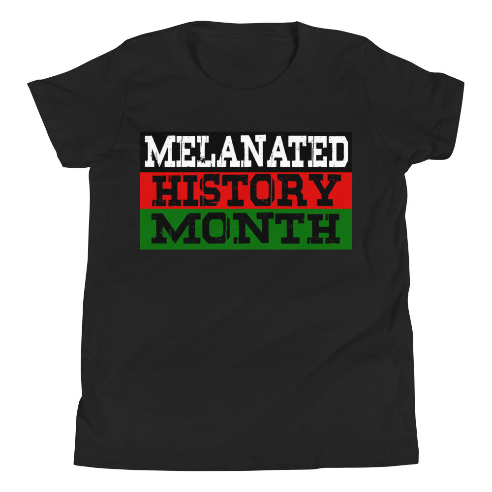 Melanated History Month Youth Short Sleeve T-Shirt