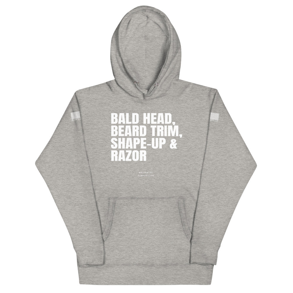 Bald Head, Beard Trim, Shape-Up, & Razor -  Hoodie