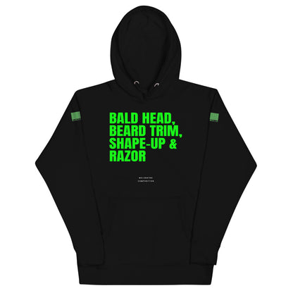 Bald Head, Beard Trim, Shape-Up, & Razor -  Hoodie