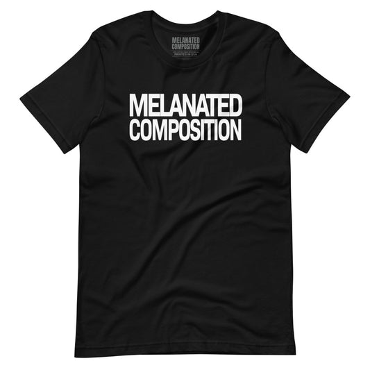 "Melanated Composition" Logo Black T-Shirt